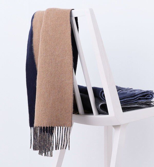 SHIPS any「SHIPS any: サープラスヤーン ウール カシミヤ リバーシブル ソリッド マフラー◇」|マフラー|キャメル