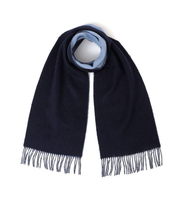 SHIPS any「SHIPS any: サープラスヤーン ウール カシミヤ リバーシブル ソリッド マフラー◇」|マフラー|ネイビー