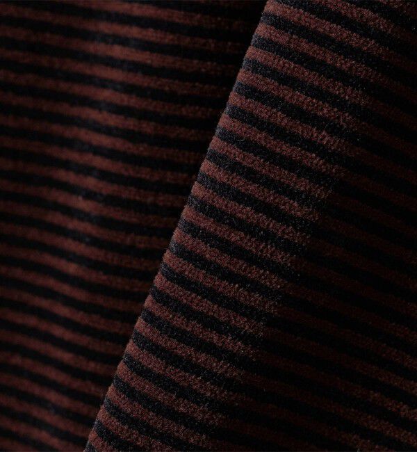 SHIPS for women「〈手洗い可能〉コットン ポリエステル ベロア ワイド スリーブ ボーダー」|Tシャツ・カットソー|