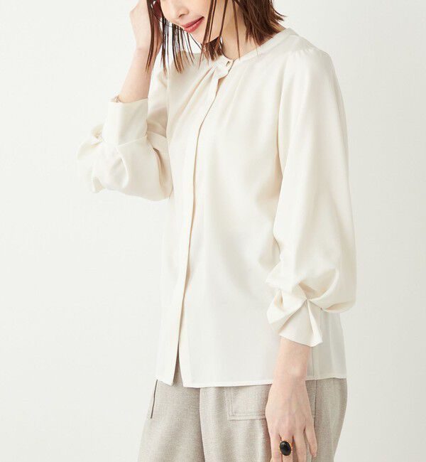 SHIPS Colors 「SHIPS Colors:〈洗濯機可能〉ジョーゼット タックスリーブ ブラウス 2◇」|シャツ・ブラウス|オフホワイト