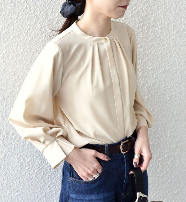 SHIPS Colors 「SHIPS Colors:〈洗濯機可能〉ジョーゼット タックスリーブ ブラウス 2◇」|シャツ・ブラウス|クリーム