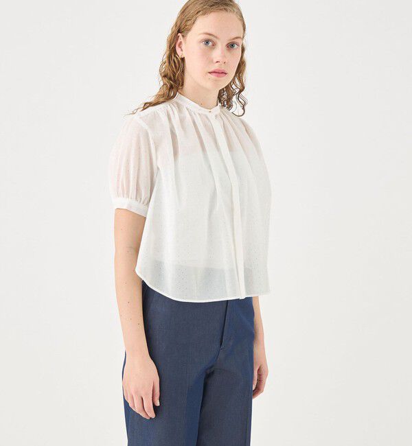 TOMORROWLAND collection「シルバードットプリント パフスリーブブラウス」|シャツ・ブラウス|