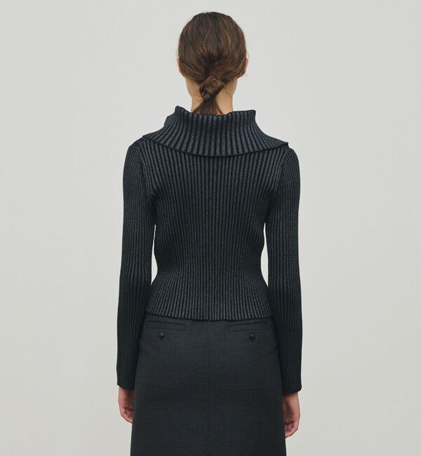 DES PRES「プレーティンググロッシーヤーン アシンメトリーカーディガン」|カーディガン|