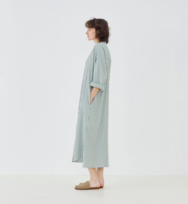 GALERIE VIE「ソフトストライプ スタンドカラーシャツワンピース」|ワンピース|