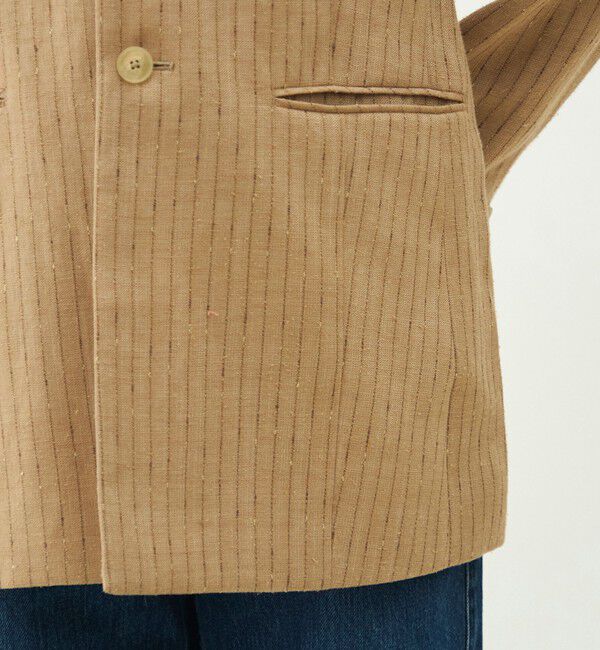 MACPHEE「シルクネップリネン ノーカラージャケット」|ノーカラージャケット|
