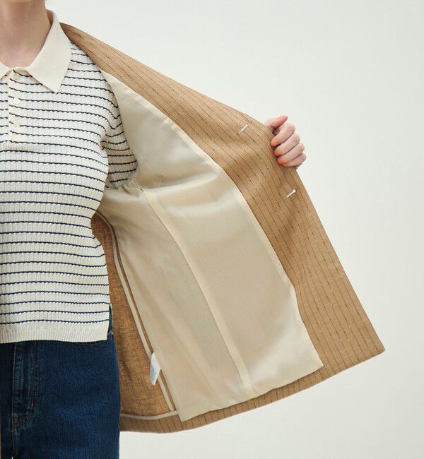 MACPHEE「シルクネップリネン ノーカラージャケット」|ノーカラージャケット|