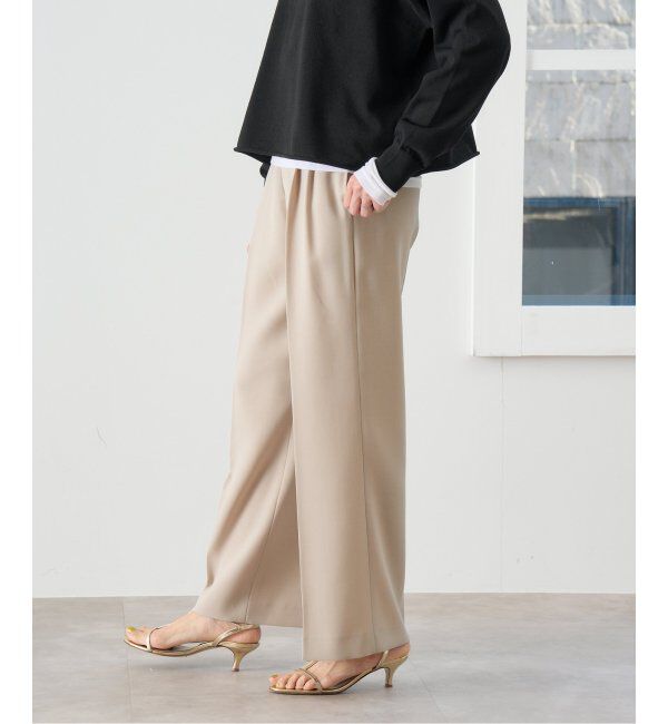 IENA「《追加2》TA/PL ジョーゼットタックワイドパンツ」|スラックス|