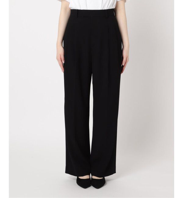 IENA「《追加2》TA/PL ジョーゼットタックワイドパンツ」|スラックス|