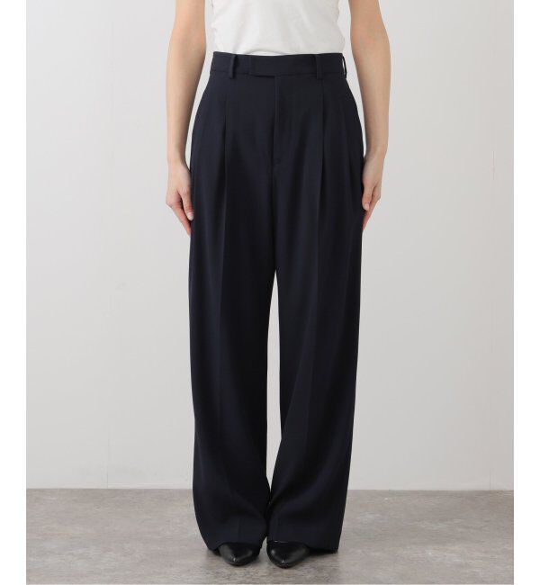 IENA「《追加2》TA/PL ジョーゼットタックワイドパンツ」|スラックス|