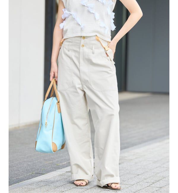 IENA「《予約》PEACEFUL DAYS/ピースフルデイズ サスペンダーPT パンツ」|その他|ナチュラル