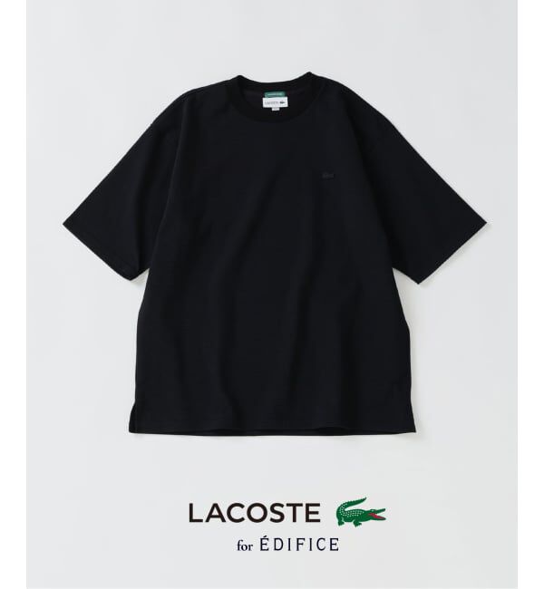 EDIFICE「《予約》LACOSTE(ラコステ) 別注 ニット Tシャツ」|Tシャツ・カットソー|ブラック