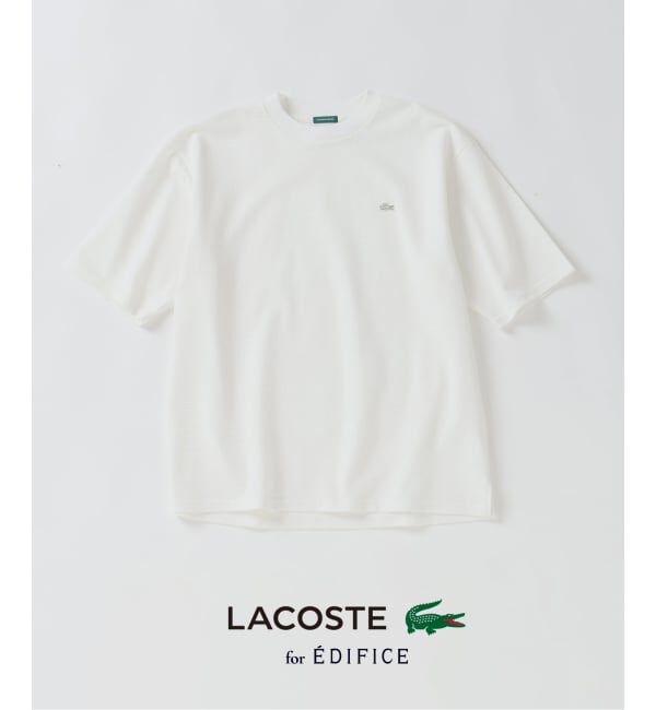 EDIFICE「《予約》LACOSTE(ラコステ) 別注 ニット Tシャツ」|Tシャツ・カットソー|ホワイト