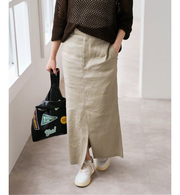 Spick and Span「リネンストレッチIラインスカート」|スカート|