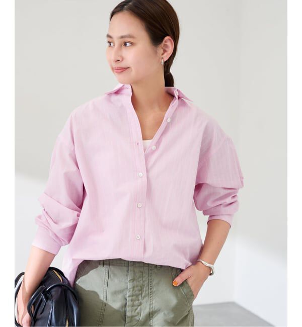 FRAMeWORK「綿麻ストライプレギュラーシャツ」|シャツ・ブラウス|