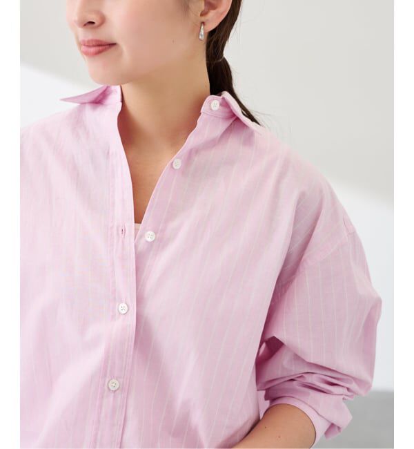 FRAMeWORK「綿麻ストライプレギュラーシャツ」|シャツ・ブラウス|