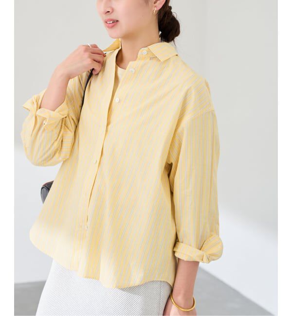 FRAMeWORK「綿麻ストライプレギュラーシャツ」|シャツ・ブラウス|