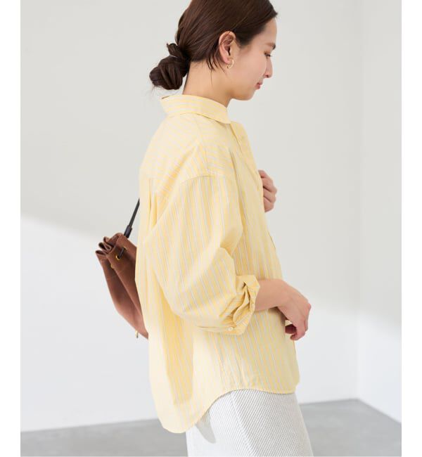 FRAMeWORK「綿麻ストライプレギュラーシャツ」|シャツ・ブラウス|