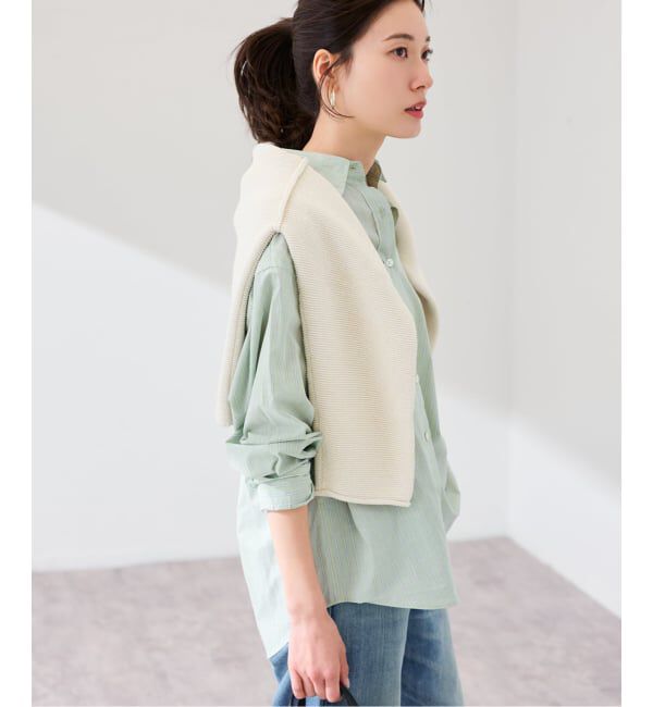 FRAMeWORK「綿麻ストライプレギュラーシャツ」|シャツ・ブラウス|