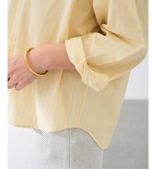 FRAMeWORK「綿麻ストライプレギュラーシャツ」|シャツ・ブラウス|イエロー