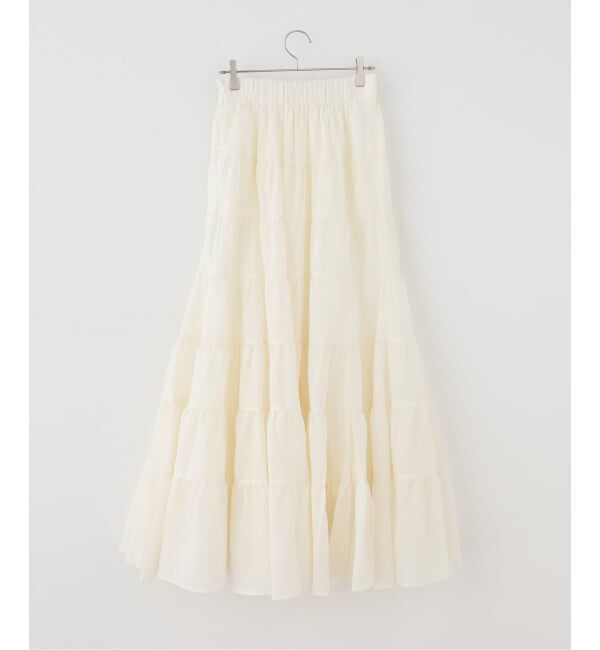U by SPICK&SPAN「GREEN BUTTER/グリーンバター Cancan Ruffle Long Skirt」|スカート|