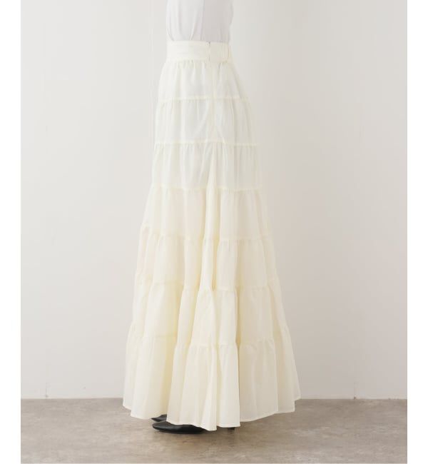 U by SPICK&SPAN「GREEN BUTTER/グリーンバター Cancan Ruffle Long Skirt」|スカート|