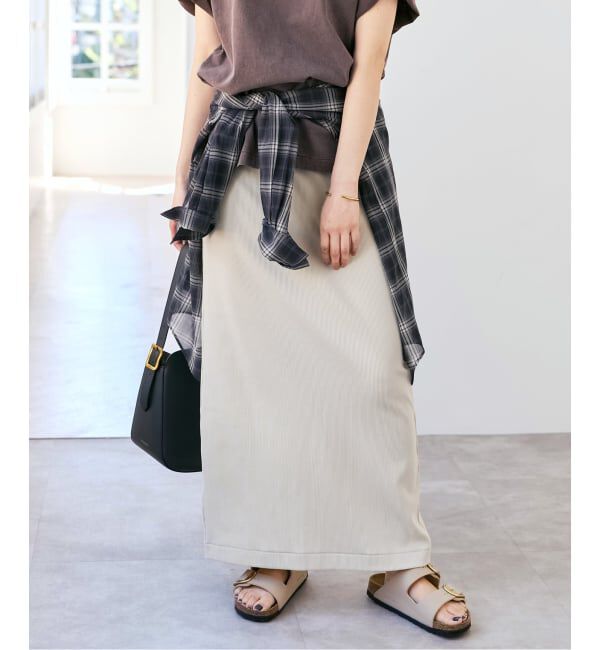 Spick and Span「《追加予約》CO/PEリブタイトスカート」|スカート|