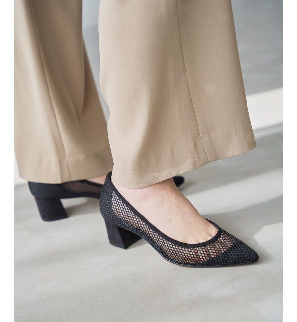  「《追加2》4.5cmポインテッドネットパンプス」|パンプス|ブラック C