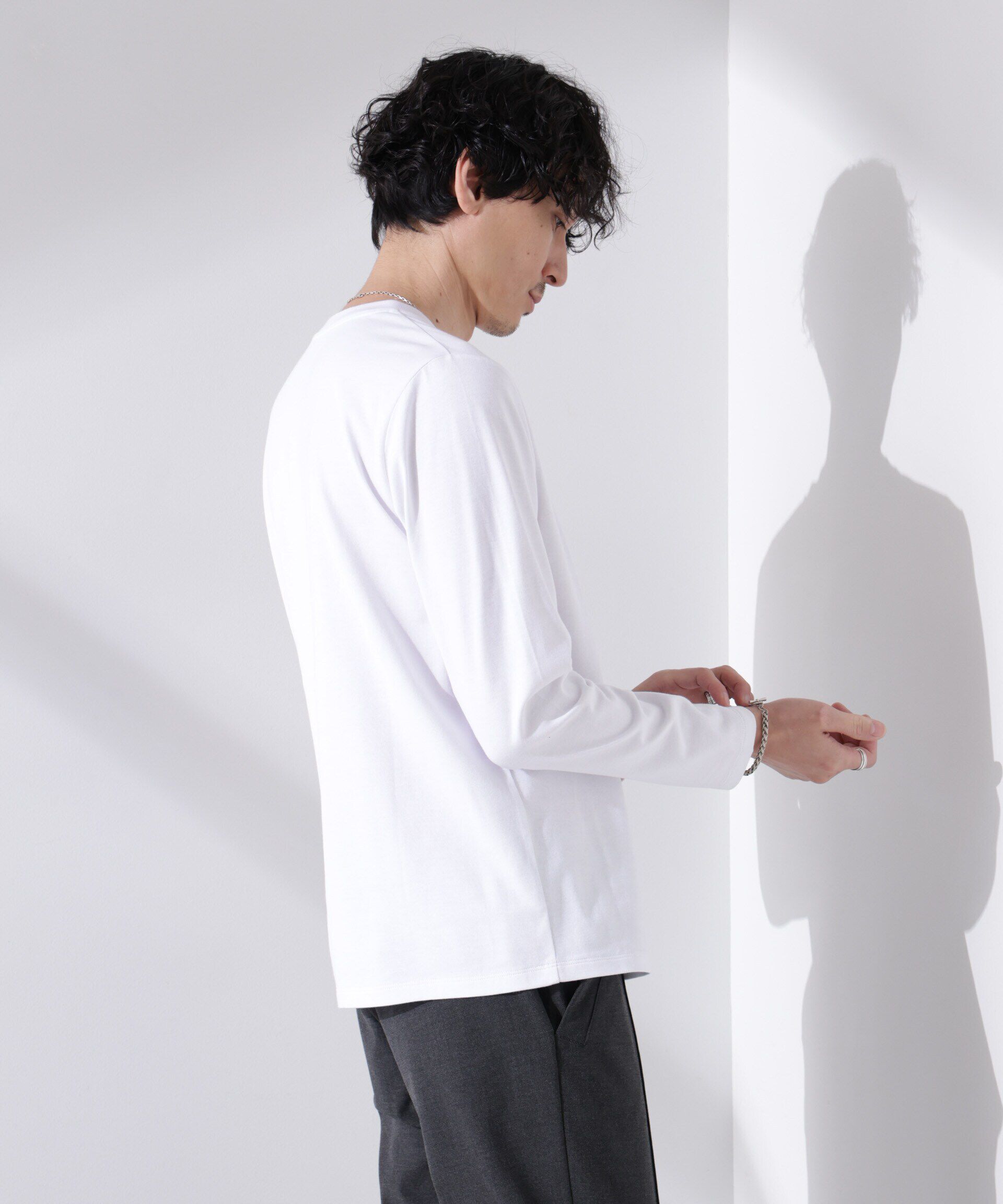 nano･universe「Anti Soaked(R)汗染み防止 クルーネックTシャツ 長袖」|Tシャツ・カットソー|