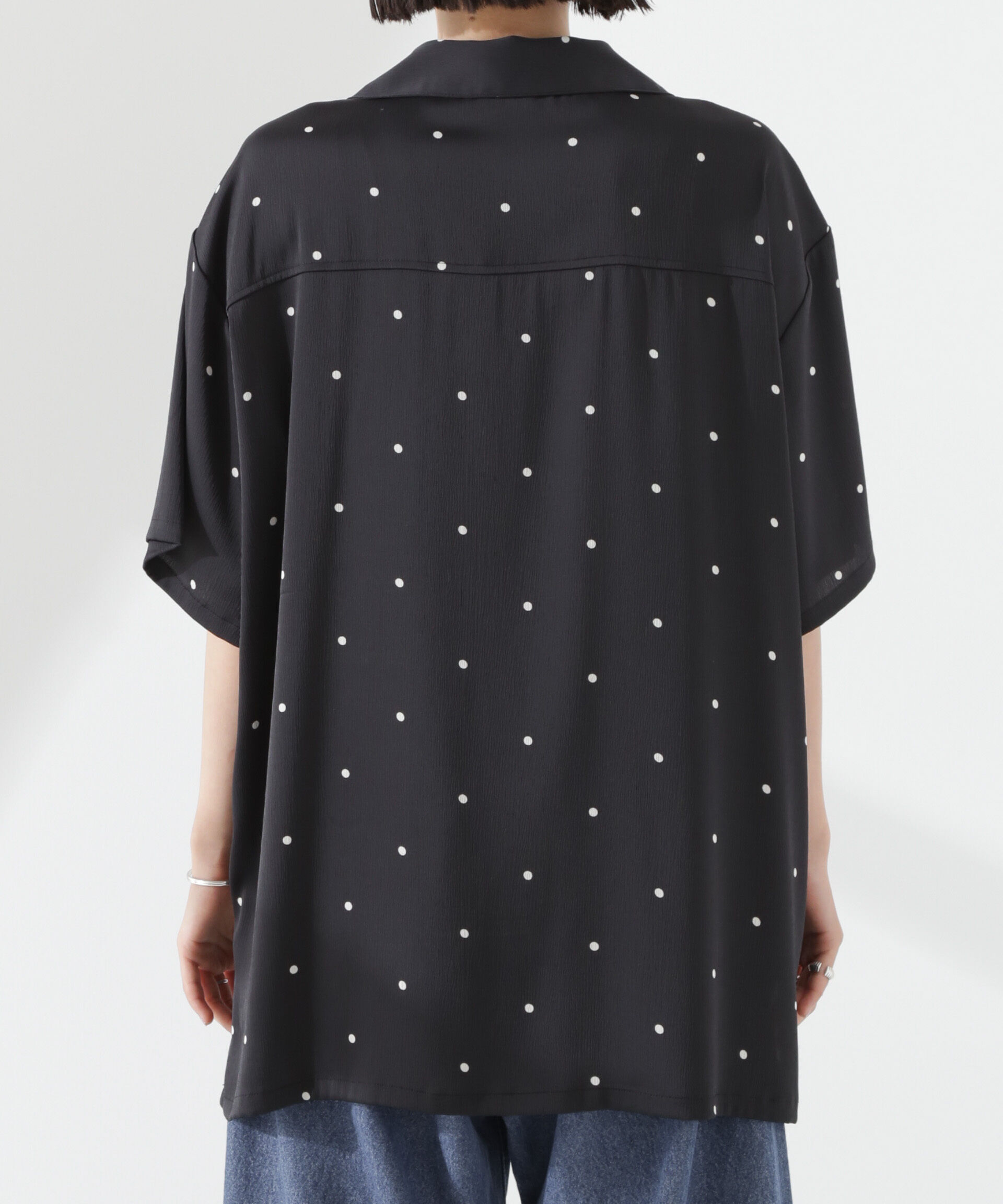 nano･universe「とろみ開襟ドットシャツ(セットアップ可)」|シャツ・ブラウス|