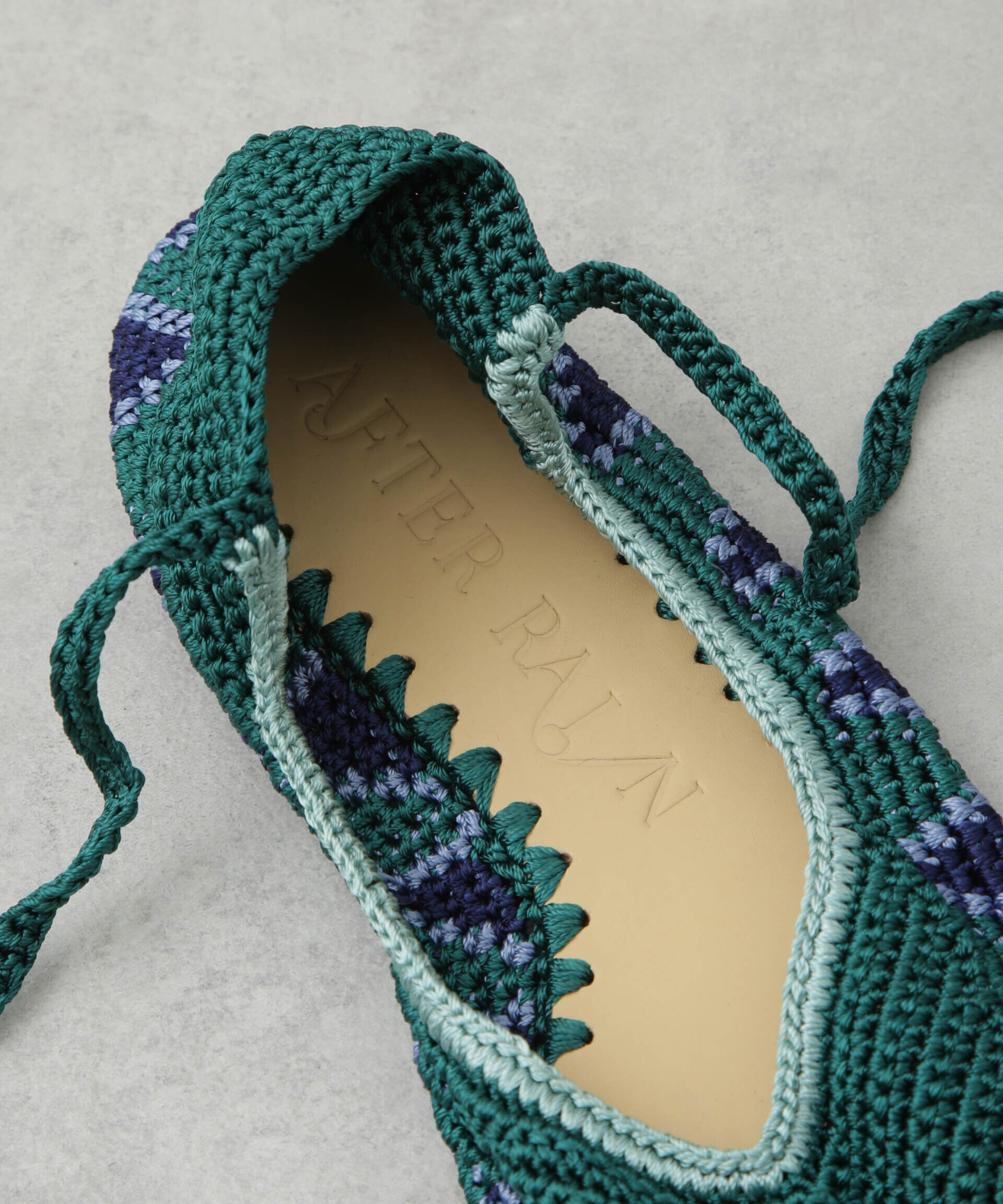 nano･universe「AFTER RAIN/TIE UP シューズ グリーン」|ビジネス・ドレスシューズ|