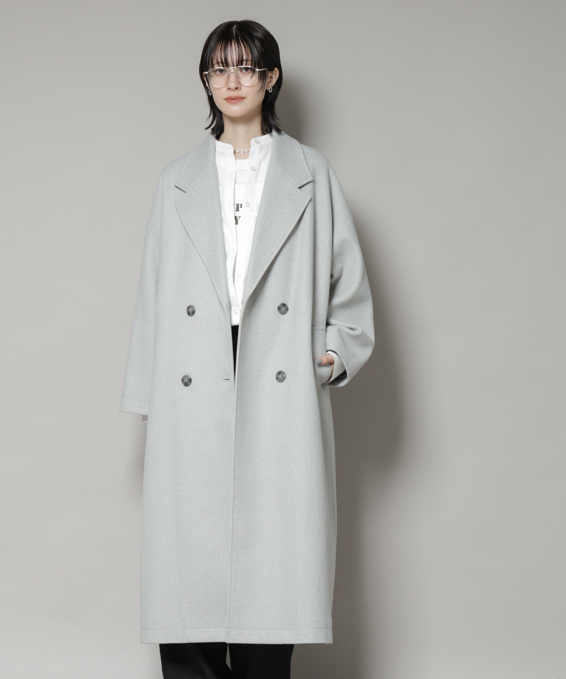 nano･universe「メルトンジャージーチェスターロングコート」|その他|