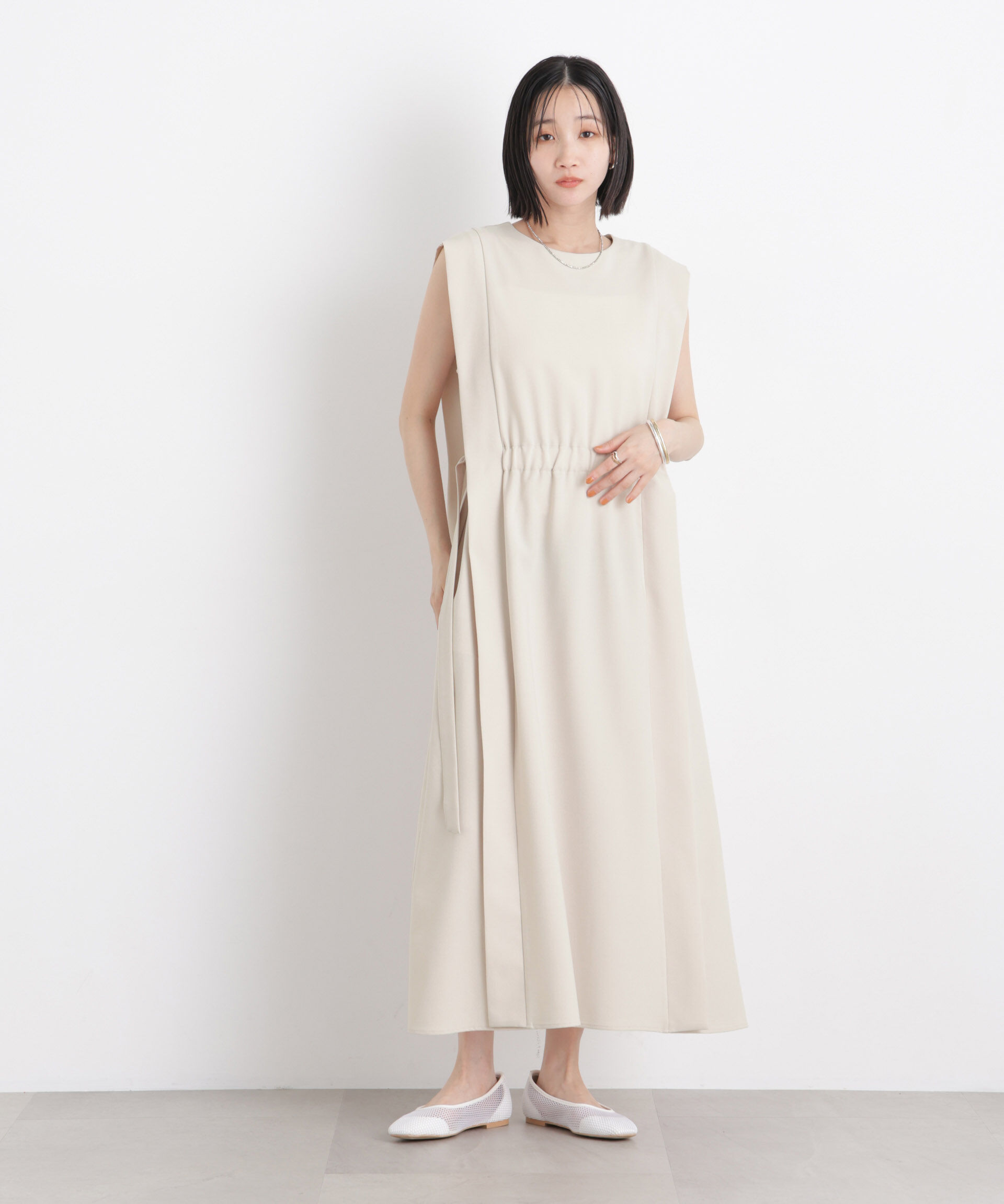 nano･universe「サイドリボンデザインノースリーブワンピース」|ワンピース|アイボリー7