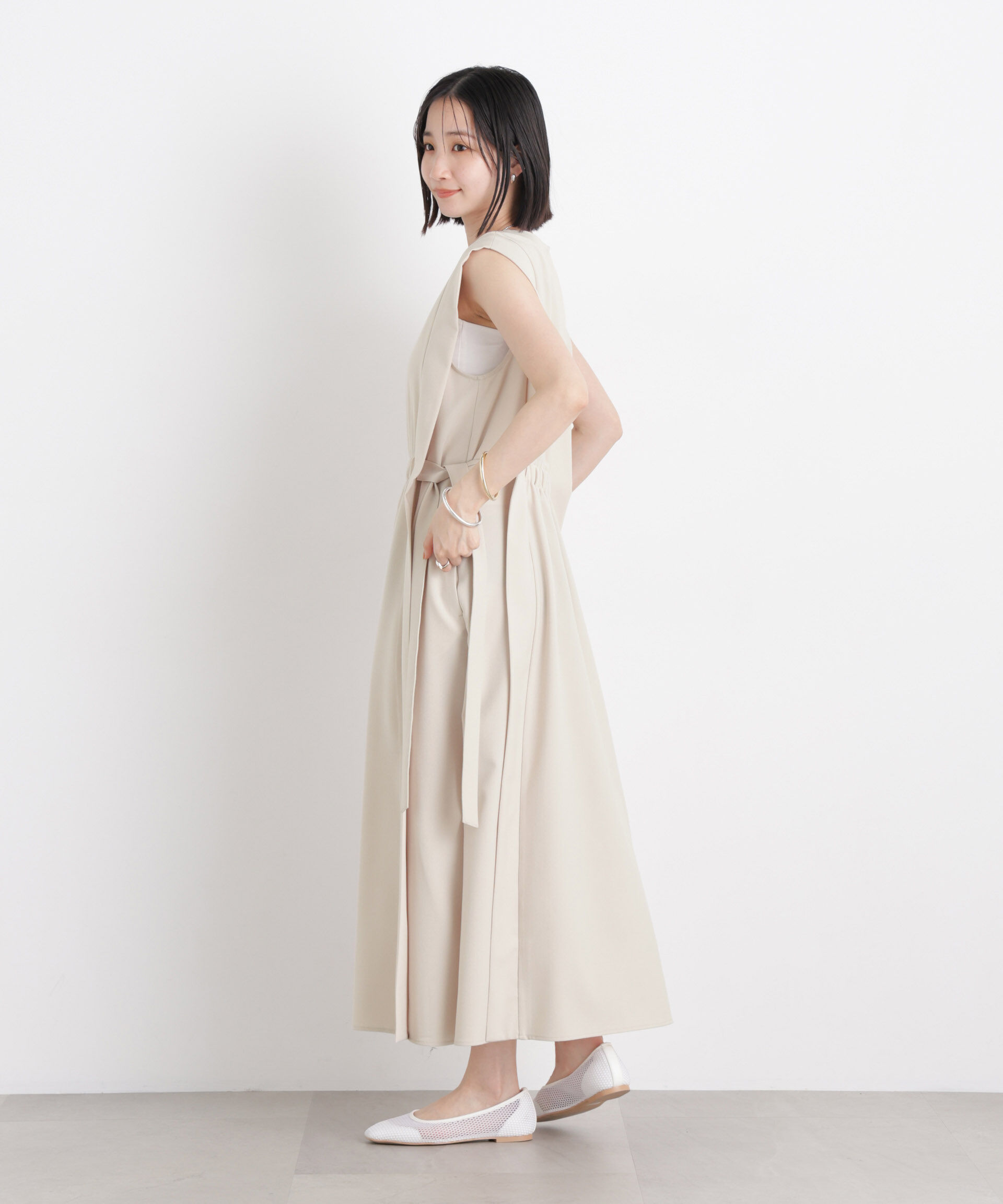 nano･universe「サイドリボンデザインノースリーブワンピース」|ワンピース|