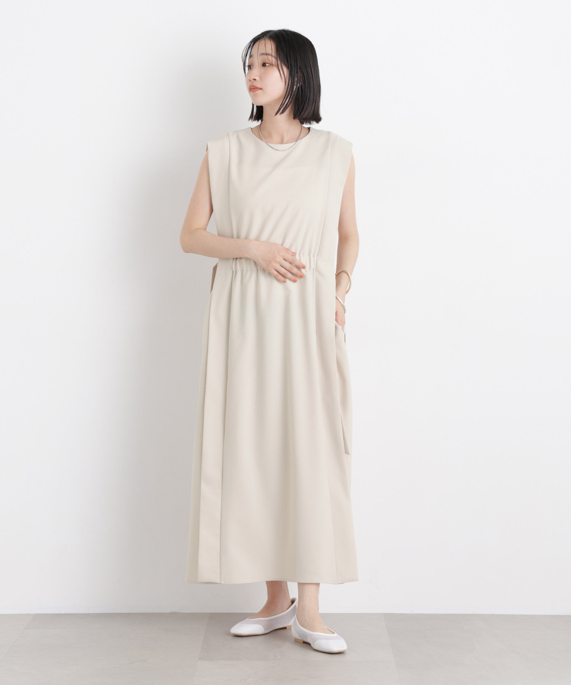 nano･universe「サイドリボンデザインノースリーブワンピース」|ワンピース|