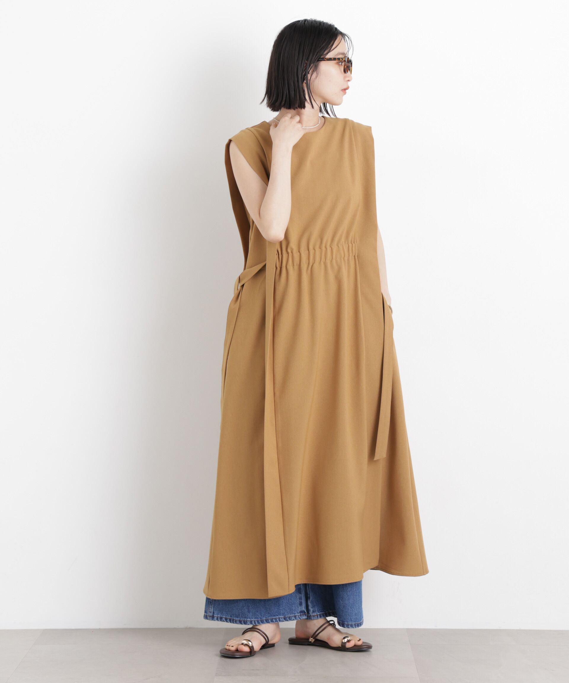 nano･universe「サイドリボンデザインノースリーブワンピース」|ワンピース|