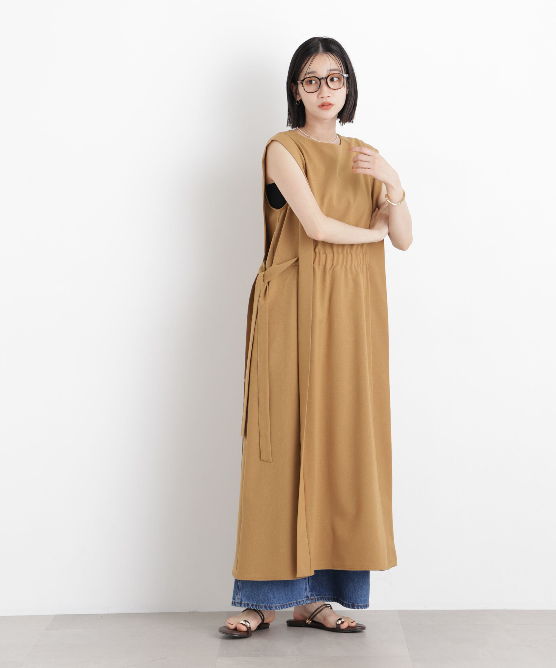 nano･universe「サイドリボンデザインノースリーブワンピース」|ワンピース|