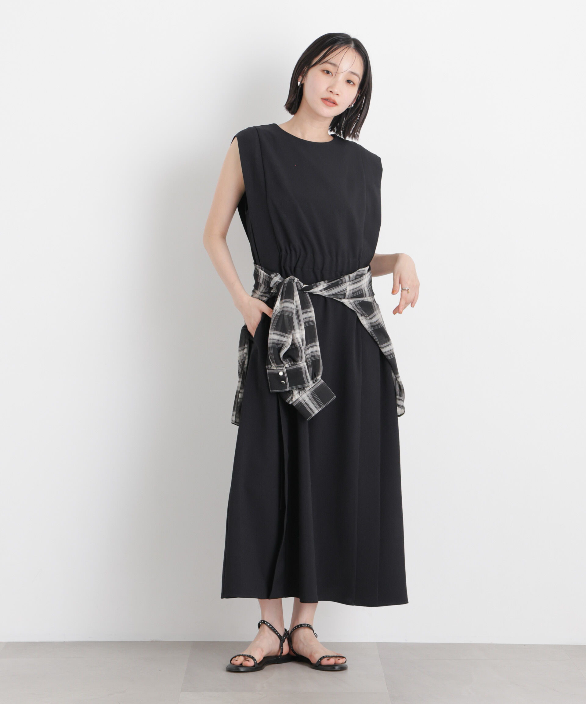 nano･universe「サイドリボンデザインノースリーブワンピース」|ワンピース|