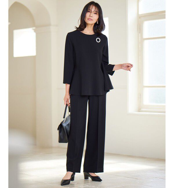 23区「【洗える】トリアセダブルジョーゼット ペプラム ブラウス」|シャツ・ブラウス|