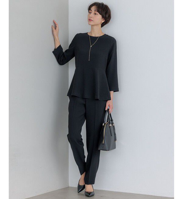 23区「【洗える】トリアセダブルジョーゼット ペプラム ブラウス」|シャツ・ブラウス|