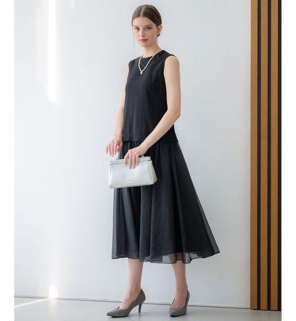 23区「【APPLAUDIR】クリアジョーゼットコンビ ドレス」|ドレス|