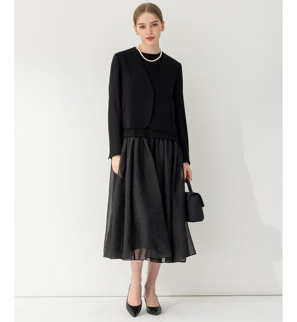 23区「【APPLAUDIR】クリアジョーゼットコンビ ドレス」|ドレス|