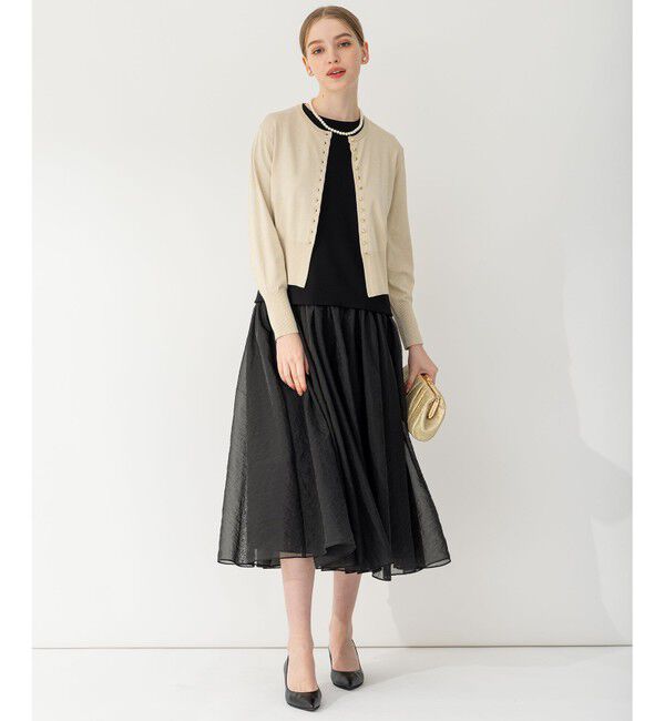 23区「【APPLAUDIR】クリアジョーゼットコンビ ドレス」|ドレス|