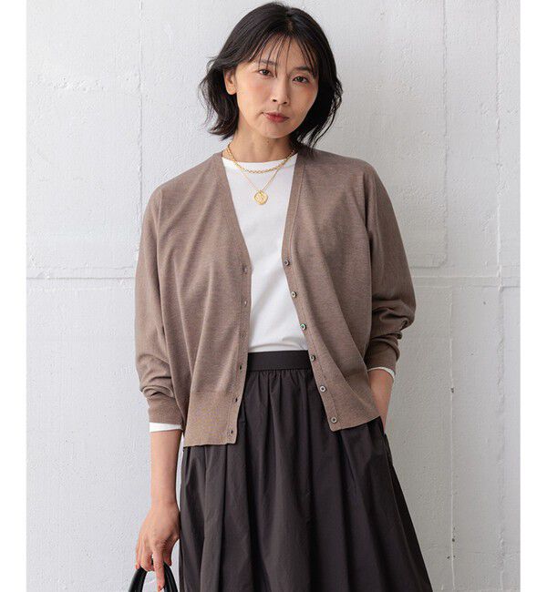 23区「【洗える】オータムシャイニー ニットカーディガン」|カーディガン|ブラウン系
