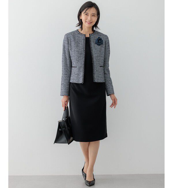 23区「【セットアップ対応】トリアセダブルジョーゼット スリットシフォンスリーブ ワンピース」|ワンピース|