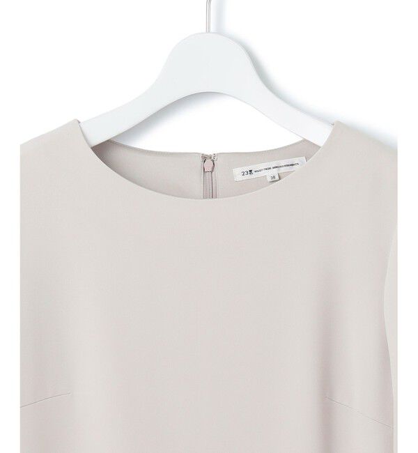 23区「【セットアップ対応】トリアセダブルジョーゼット スリットシフォンスリーブ ワンピース」|ワンピース|