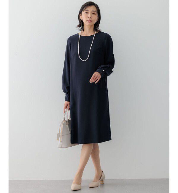 23区「【セットアップ対応】トリアセダブルジョーゼット スリットシフォンスリーブ ワンピース」|ワンピース|