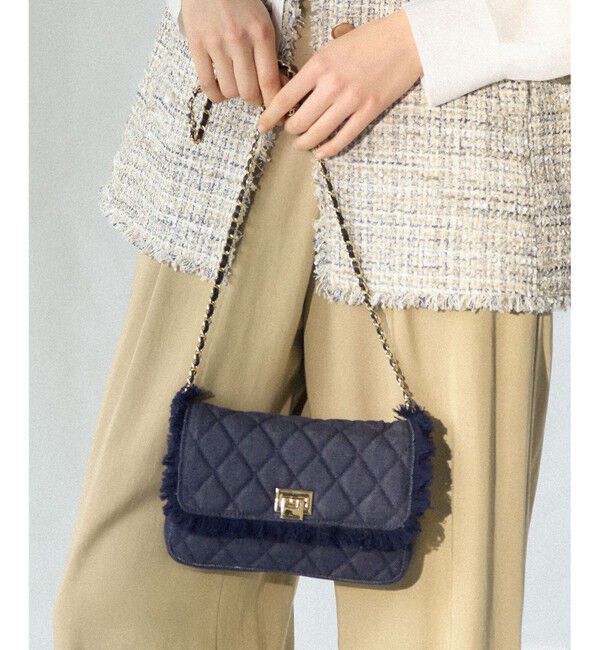 23区「デニムフリンジ ショルダーバッグ」|ショルダー・メッセンジャー|ネイビー系