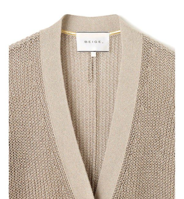 BEIGE,「OPTICAL / ペーパーヤーンシアーロングカーディガン」|カーディガン|