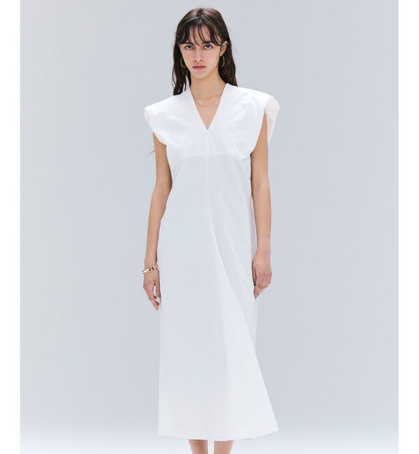 BEIGE,「【洗える】SCALA / コットンリネンボリュームスリーブワンピース」|ワンピース|White