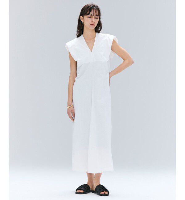 BEIGE,「【洗える】SCALA / コットンリネンボリュームスリーブワンピース」|ワンピース|